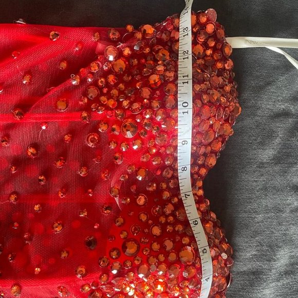 Jovani Red Mini Dress with Crystals Size 4 party birthday homecoming event - Picture 8 of 10